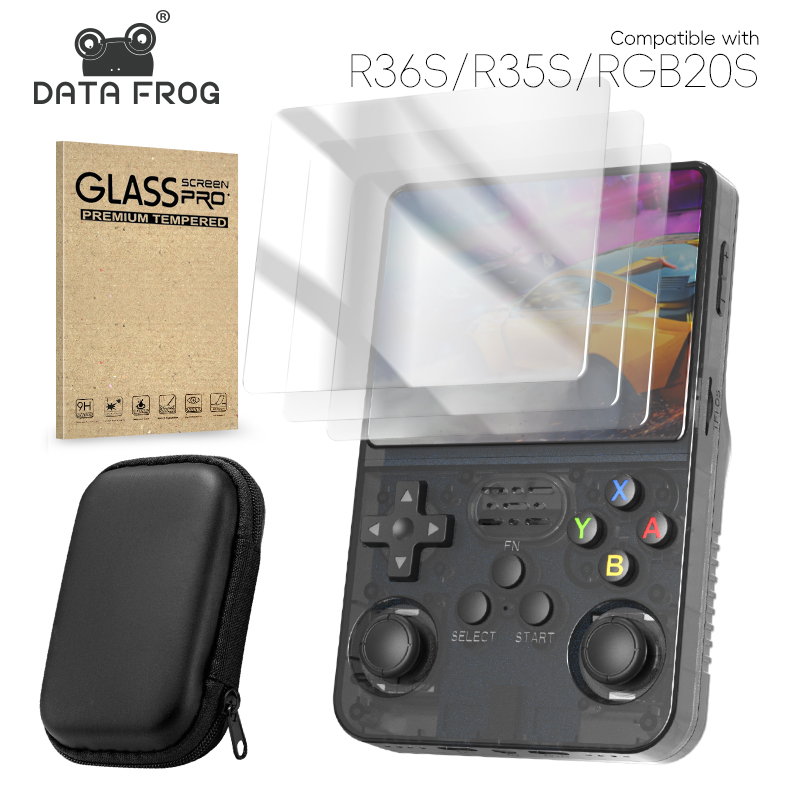 Retro Handheld Game Console R36S - Pelindung layar DATA FROG R36S, kaca