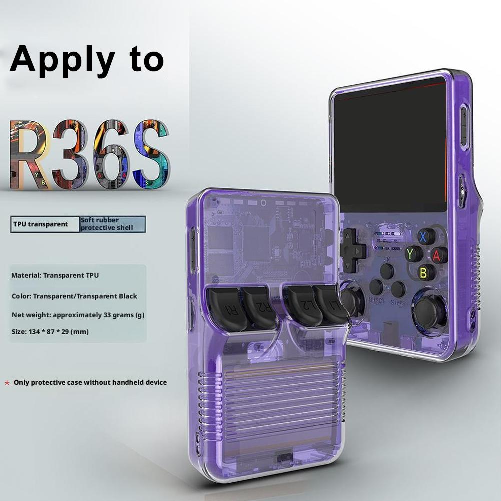 Retro Handheld Game Console R36S - Casing Pelindung Transparan untuk Konsol Game