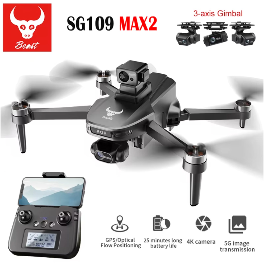 Fpv Brushless Rc Drone 4K - SG109 MAX2 Drone kamera FPV 8K