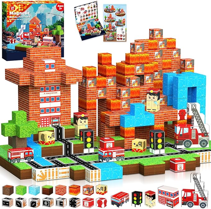 Magnetic Building Tiles Set 100Pcs - Blok Magnetik 100 PCS Set Bangunan