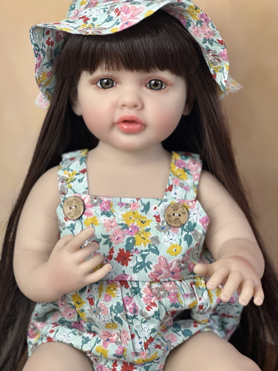 Reborn Baby Doll Silicone Realistic - 22 Inci Vinil Silikon Seluruh Tubuh