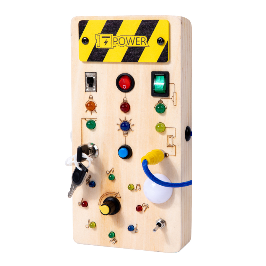 Montessori Wooden Busy Board Toddler - Montessori mainan sensor papan sibuk, kayu
