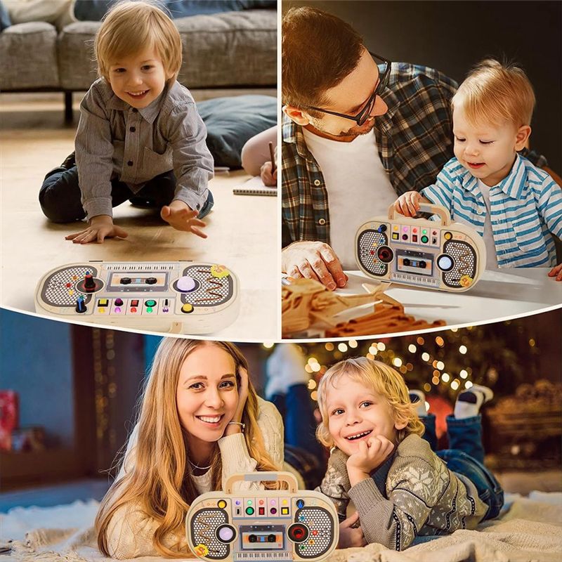 Papan Aktivitas Kayu Montessor - Montessori Wooden Busy Board Toddler ulasan dan harga