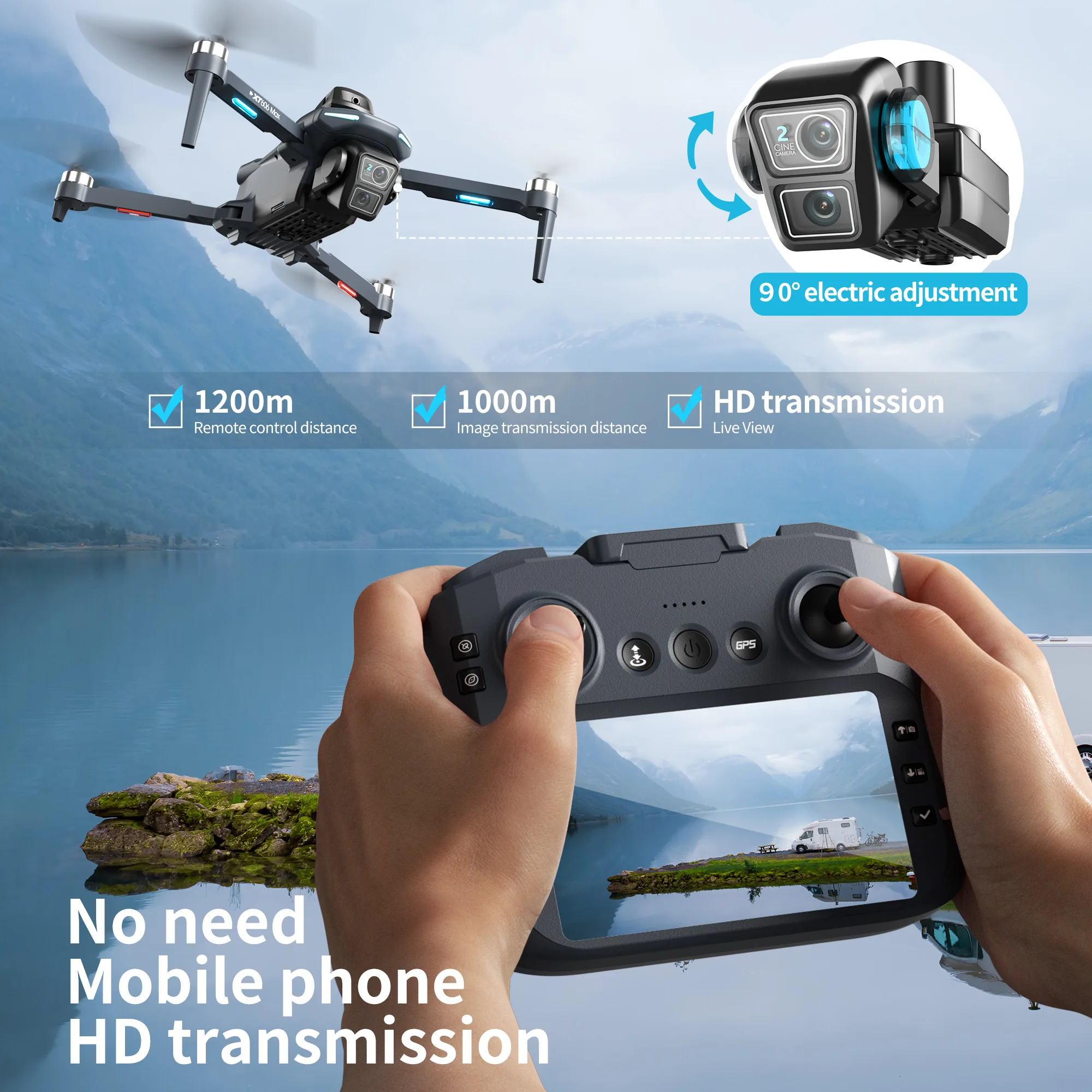 Drone Profesional XT606 Origin - Fpv Brushless Rc Drone 4K ulasan dan harga