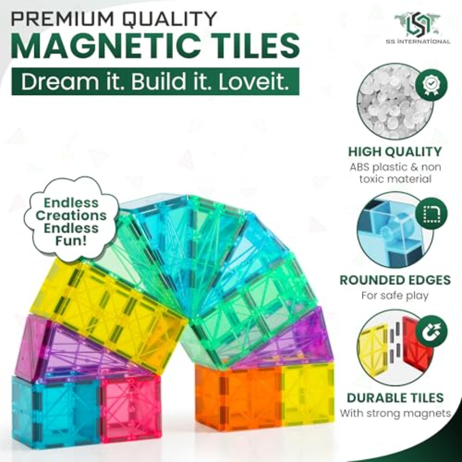 Set Konstruksi Ubin Magnetik 1 - Magnetic Building Tiles Set 100Pcs ulasan dan harga