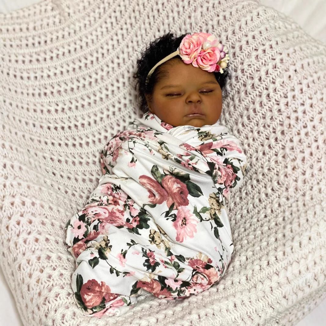 Persik Kulit Gelap 19 Inci Bon - Reborn Baby Doll Silicone Realistic ulasan dan harga