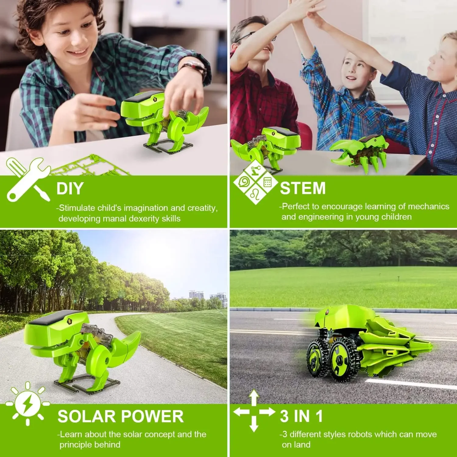 Merakit Robot surya Kit 3 in 1 - Stem Solar Robot Kit For Kids ulasan dan harga