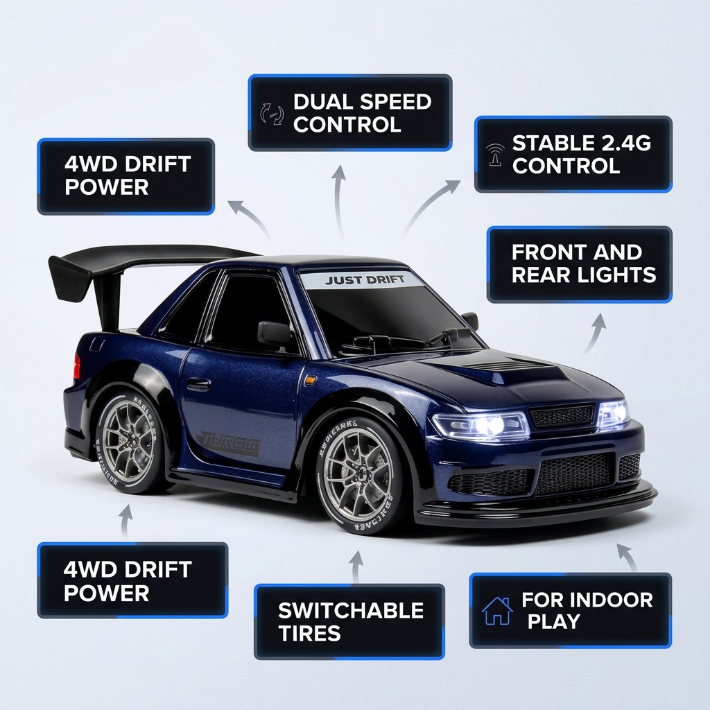 Mobil Drift RC S60 BARU Skala  - Rc Drift Car 1 24 Scale 4Wd ulasan dan harga