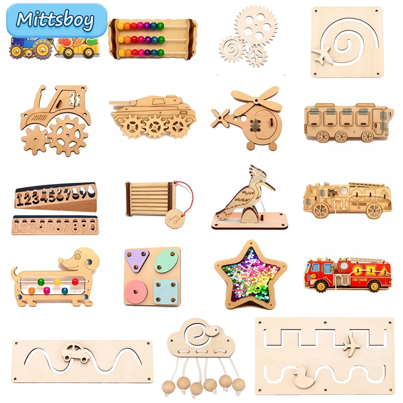 DIY papan sibuk Montessori uda - Montessori Wooden Busy Board Toddler ulasan dan harga