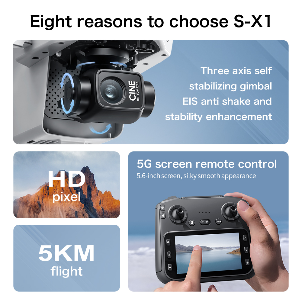 Drone GPS S-X1 Asli dengan Kam - Fpv Brushless Rc Drone 4K ulasan dan harga