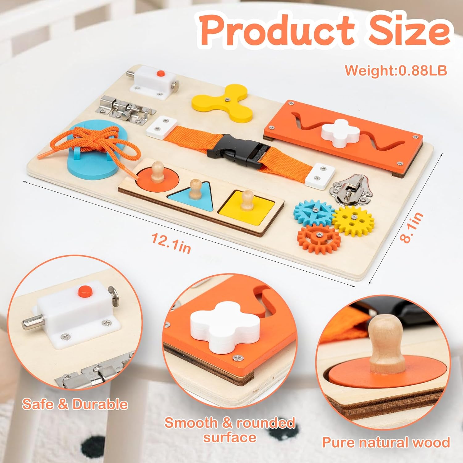 Papan Aktivitas Montessori unt - Montessori Wooden Busy Board Toddler ulasan dan harga