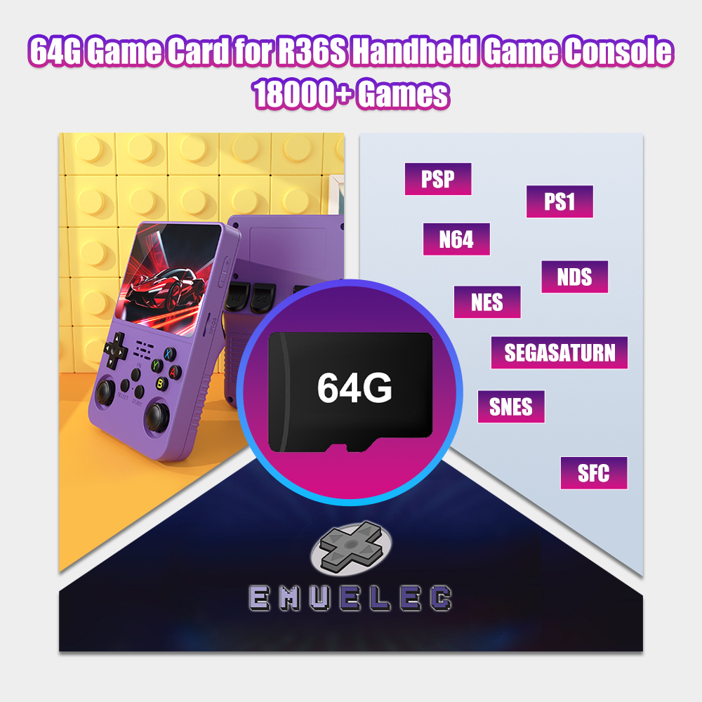 Kartu TF Game 64G untuk Konsol - Retro Handheld Game Console R36S ulasan dan harga